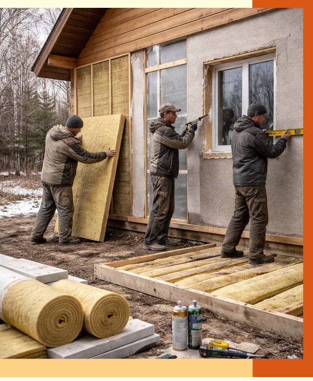 Утепление дачного дома в Бердске от 4946 руб/м2 — недорого | ТепломастерБрд