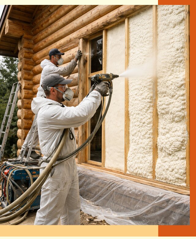 Утепление деревянного дома ППУ в Бердске от 4373 руб/м2 | ТепломастерБрд — под ключ