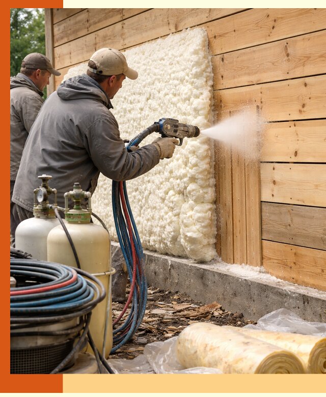 Утепление деревянного дома пенополиуретаном в Бердске