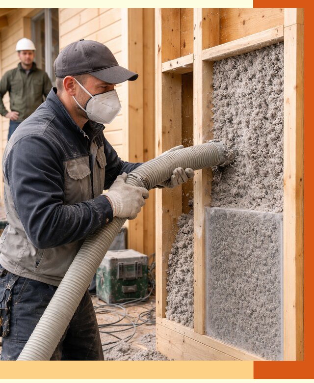 Утепление дома из бруса эковатой в Бердске от 1926 руб/м2 | ТепломастерБрд