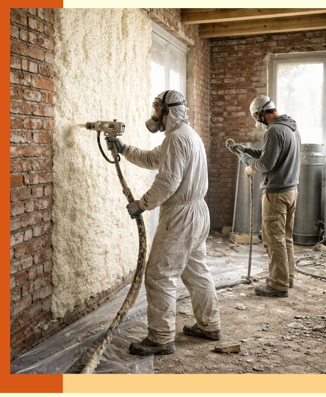 Утепление кирпичного дома пенополиуретаном в Бердске