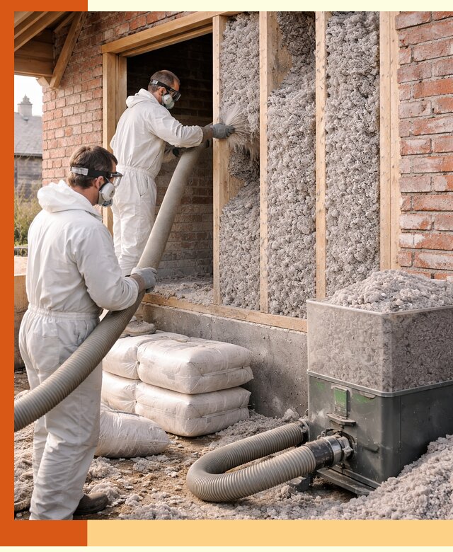 Утепление кирпичного дома эковатой в Бердске