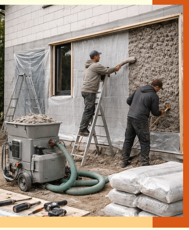 Утепление дома из газобетона эковатой в Бердске от 4685 руб./м2 | ТепломастерБрд