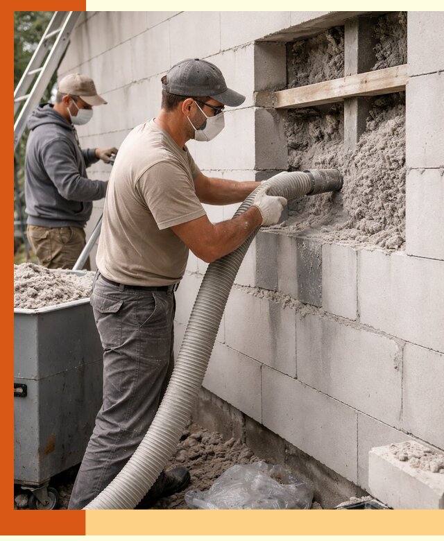 Утепление дома из газобетона эковатой в Бердске