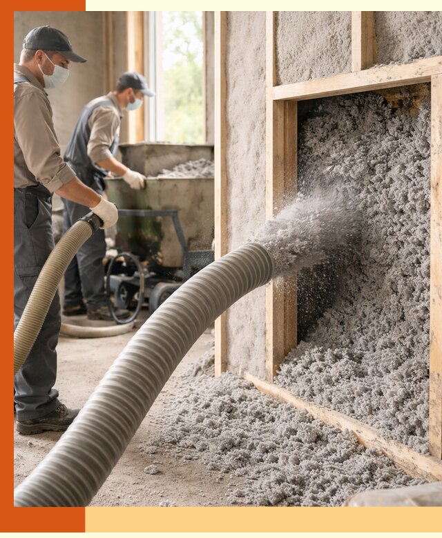 Утепление коттеджа эковатой в Бердске с гарантией качества