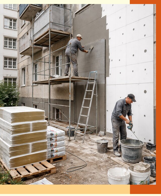 Утепление квартиры снаружи в Бердске от 6403 руб/м2 под ключ | ТепломастерБрд