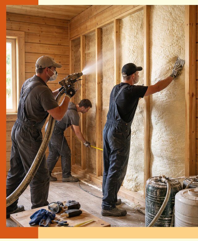 Утепление бани пенополиуретаном (ППУ) в Бердске