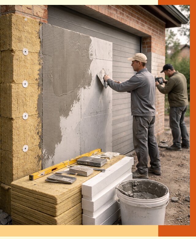 Утепление гаража снаружи в Бердске от 4373 руб. за м2 — наружное утепление под ключ | ТепломастерБрд