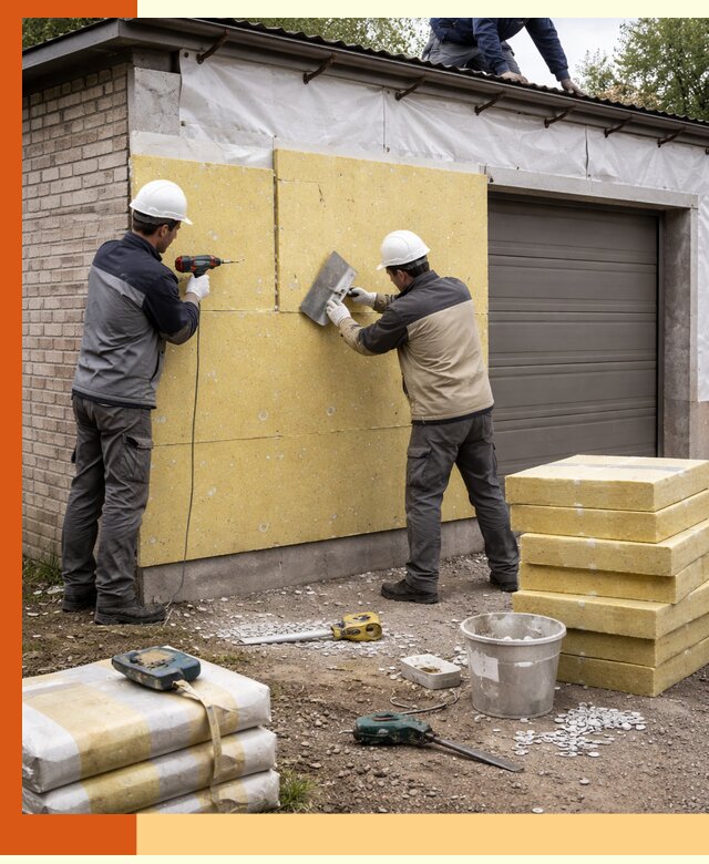 Утепление гаража снаружи в Бердске качественно и надёжно