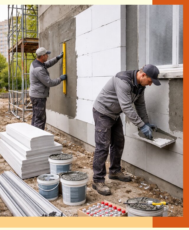 Утепление фасада и стен снаружи в Бердске от 4373 руб. | ТепломастерБрд