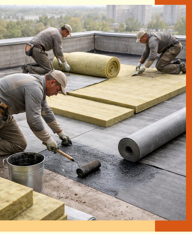 Утепление плоской крыши в Бердске от 7497 руб./м2 под ключ | ТепломастерБрд