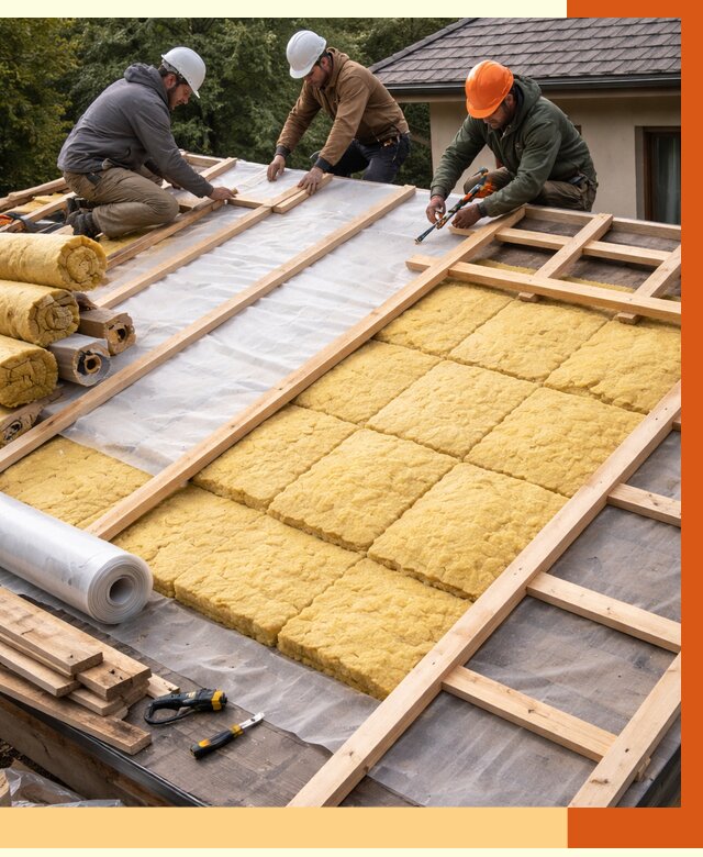 Утепление скатной крыши в Бердске от 1302 руб./м2 под ключ | ТепломастерБрд