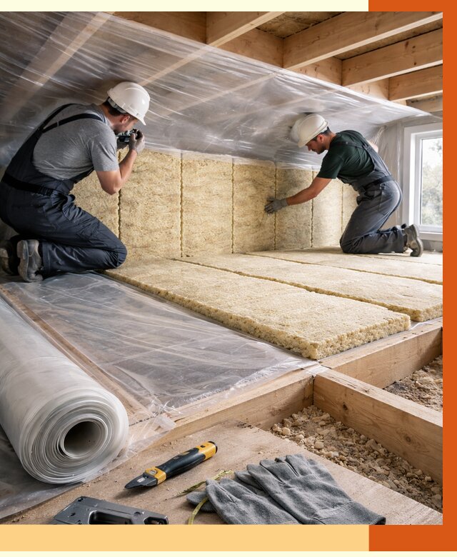 Утепление перекрытий в Бердске от 2967 руб/м2 — утепление межэтажных и чердачных | ТепломастерБрд