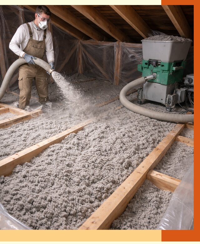 Утепление чердака эковатой в Бердске от 1510 руб/м2 — заказать у ТепломастерБрд