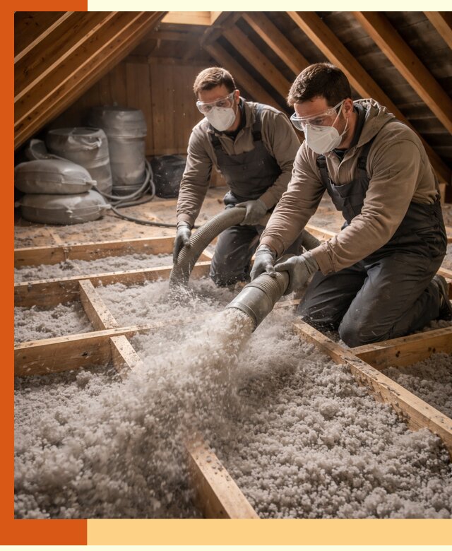 Утепление чердака эковатой в Бердске — быстро и надёжно