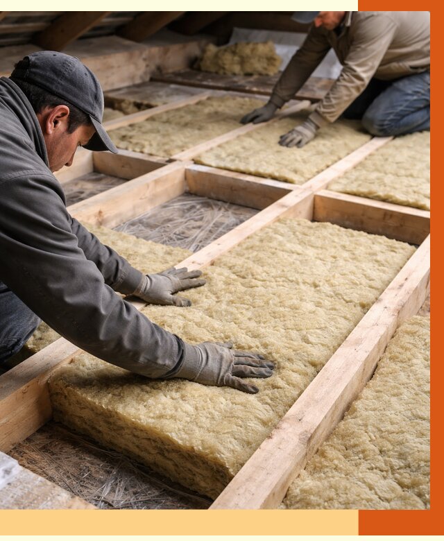 Утепление чердака минватой в Бердске от 3644 руб/м2 под ключ | ТепломастерБрд