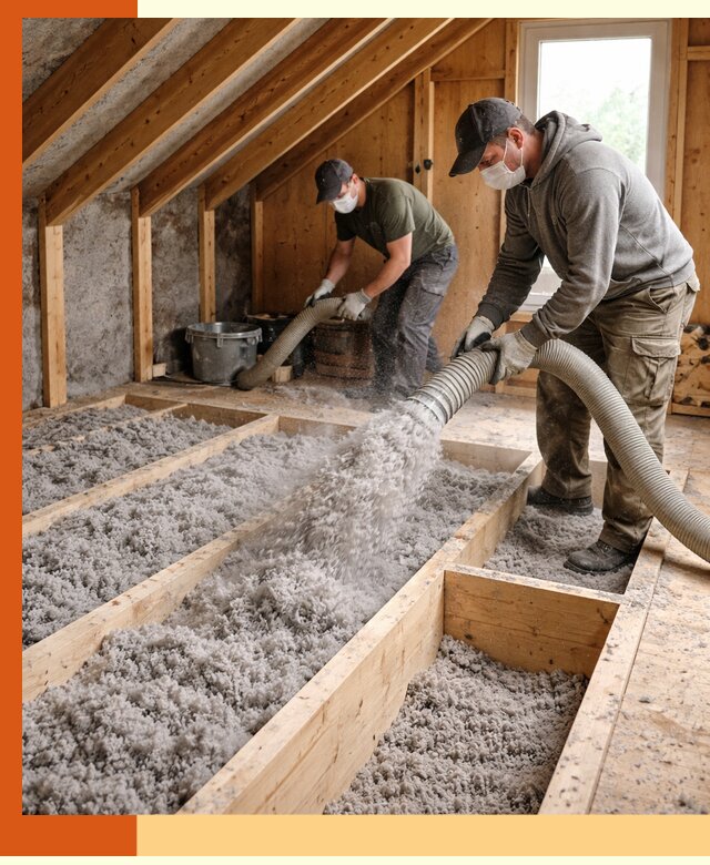 Утепление мансарды эковатой в Бердске с гарантией качества