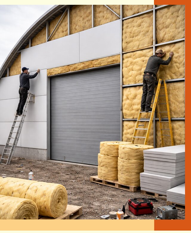 Утепление ангара пенополиуретаном в Бердске от 7497 руб./м² — комплекс от ТепломастерБрд