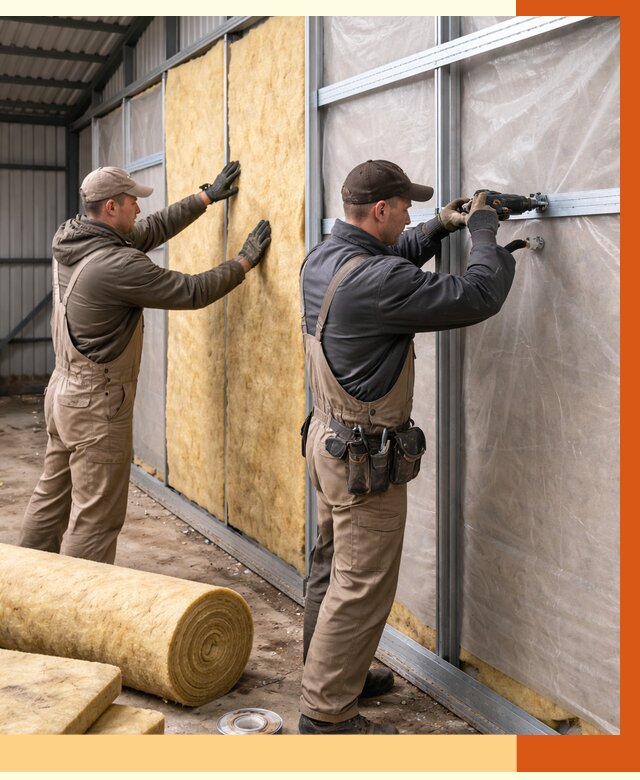 Утепление металлического ангара в Бердске от 4946 руб/м2 — услуги под ключ | ТепломастерБрд