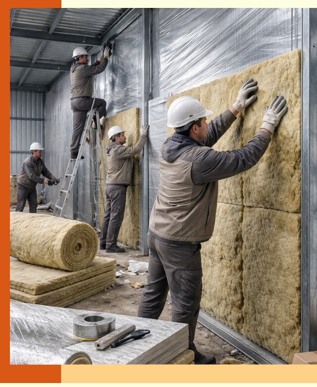 Утепление металлического склада в Бердске: теплоизоляция и герметизация