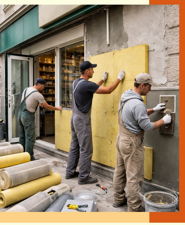 Утепление магазина в Бердске от 4685 руб/м2 — цена, стены и снаружи | ТепломастерБрд