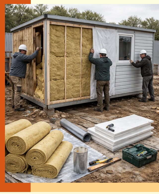 Утепление строительной бытовки под ключ в Бердске для любых условий
