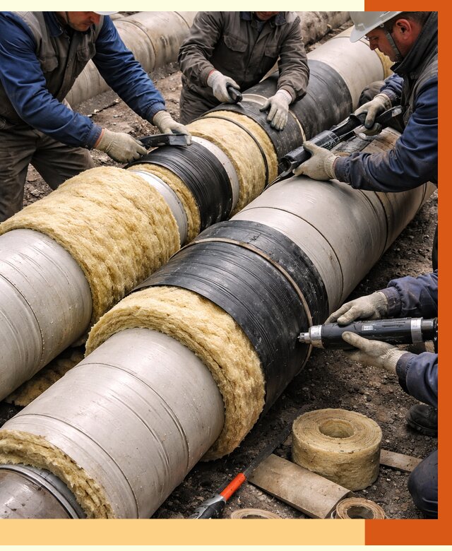 Утепление трубопровода в Бердске под ключ от 1926 руб. — надежно и выгодно | ТепломастерБрд