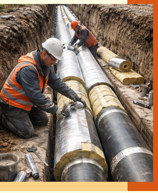 Утепление теплотрассы в Бердске от 4685 руб./м2 — ппу и комплексная изоляция | ТепломастерБрд