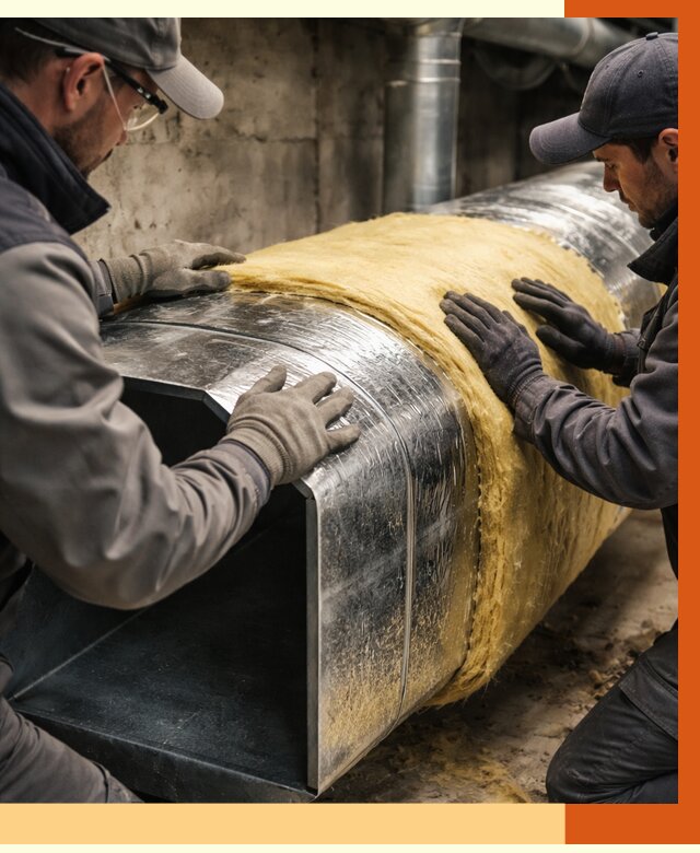 Утепление воздуховодов в Бердске от 4373 руб. — теплоизоляция вентиляции | ТепломастерБрд