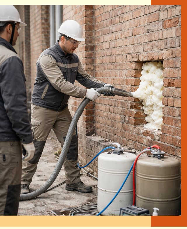 Заливка ППУ в пустоты кирпичной стены в Бердске от 2863 руб. | ТепломастерБрд