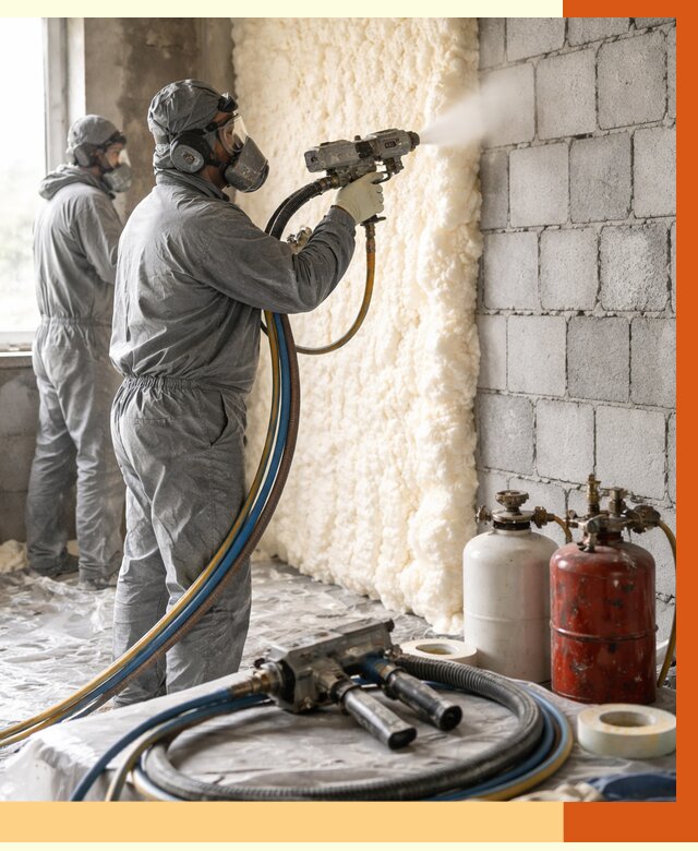 Утепление блочной стены ППУ в Бердске от 4425 руб./м² — ТепломастерБрд