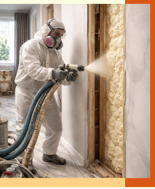 Межстеновое утепление ППУ в Бердске от 2863 руб/м2 — межстенное утепление под ключ | ТепломастерБрд