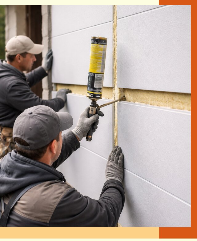 Утепление сэндвич панелей ППУ в Бердске от 4373 руб. за м2 | ТепломастерБрд