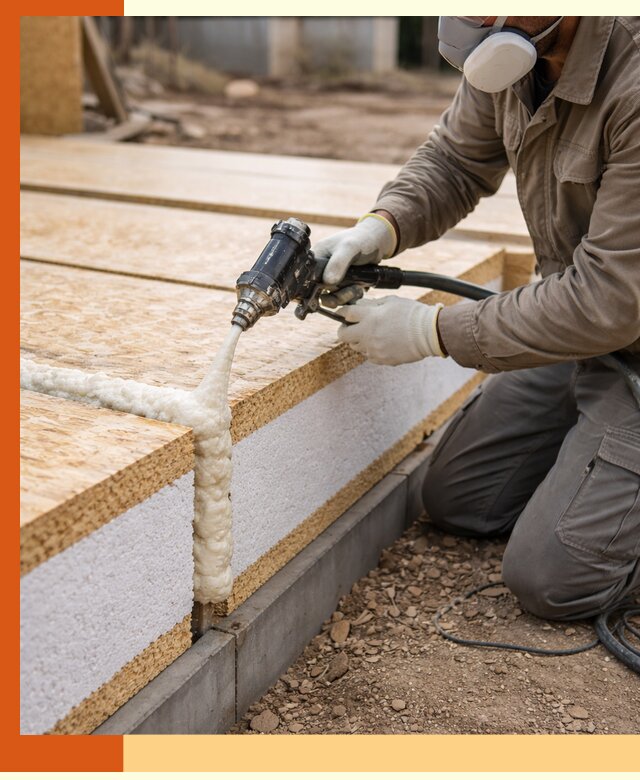 Утепление СИП-панелей пенополиуретаном (ППУ) в Бердске