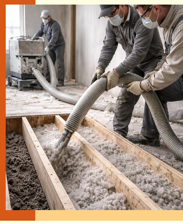 Заполнение полостей межэтажного перекрытия в Бердске эффективно и герметично