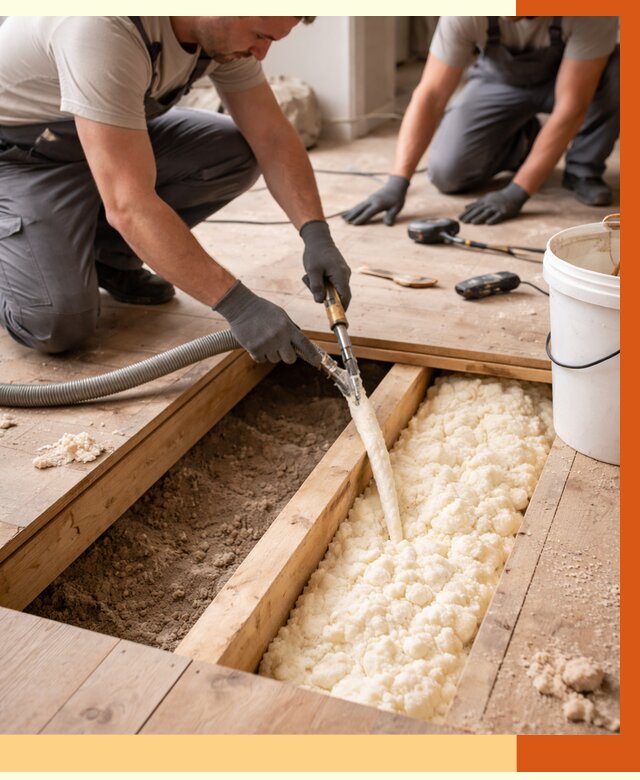 Заполнение пустот пола в Бердске от 2811 руб. — утепление пустот пола под ключ | ТепломастерБрд