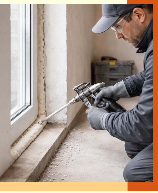 Герметизация стыков ППУ в Бердске от 1718 руб. за м2 — утепление примыканий под ключ | ТепломастерБрд