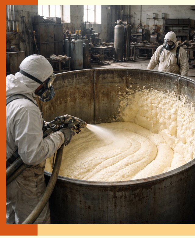 Заливка ппу в емкости с полной изоляцией и герметизацией в Бердске