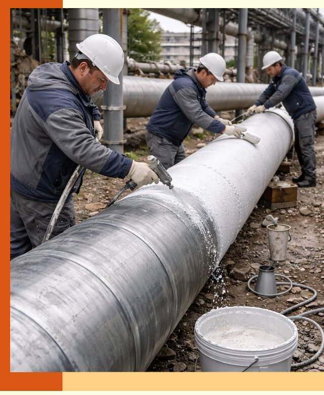 Утепление теплотрассы жидкой теплоизоляцией в Бердске