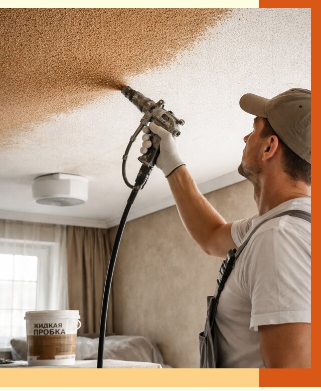 Утепление потолка жидкой пробкой в Бердске от 3644 руб. | ТепломастерБрд