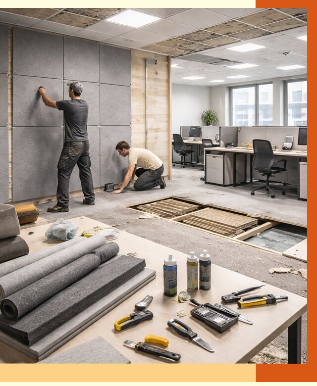 Профессиональная шумоизоляция офиса в Бердске от 7028 руб. за м2 | ТепломастерБрд