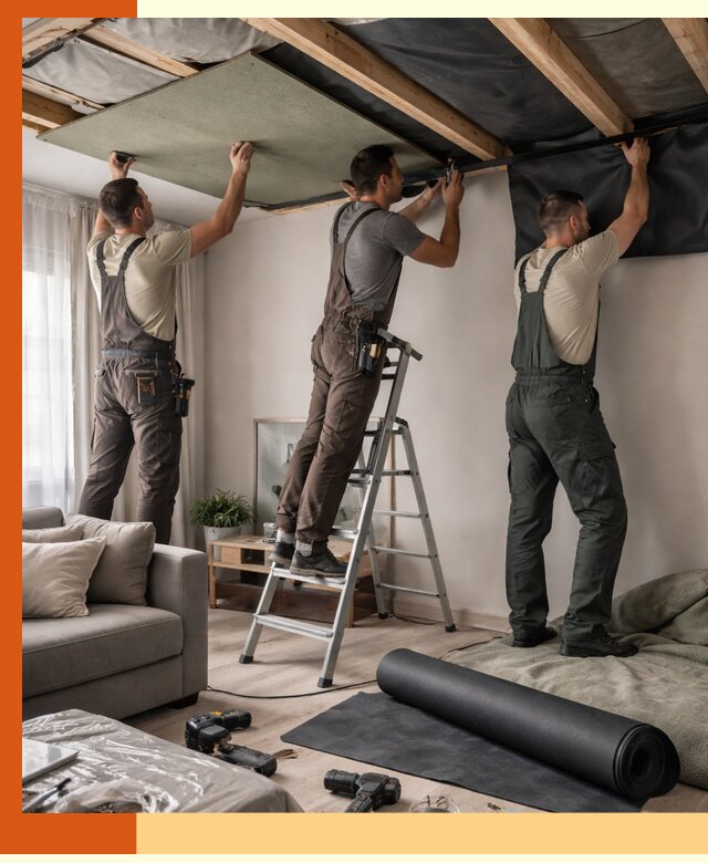 Шумоизоляция потолка в Бердске — профессиональное устранение шумов