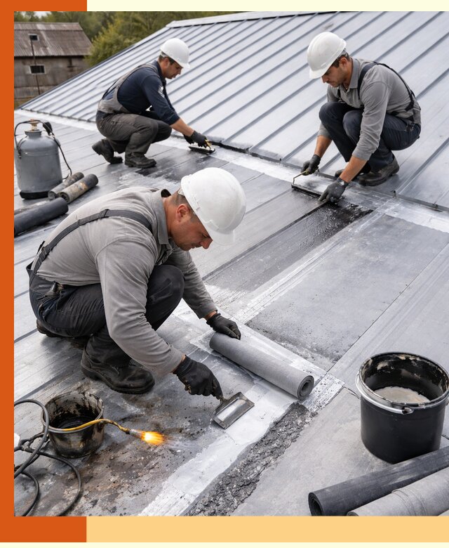 Гидроизоляция металлической кровли с гарантией в Бердске