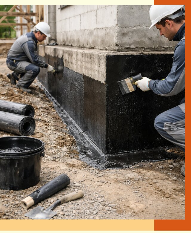 Гидроизоляция фундамента в Бердске от 1302 руб. — профессионально, под ключ | ТепломастерБрд