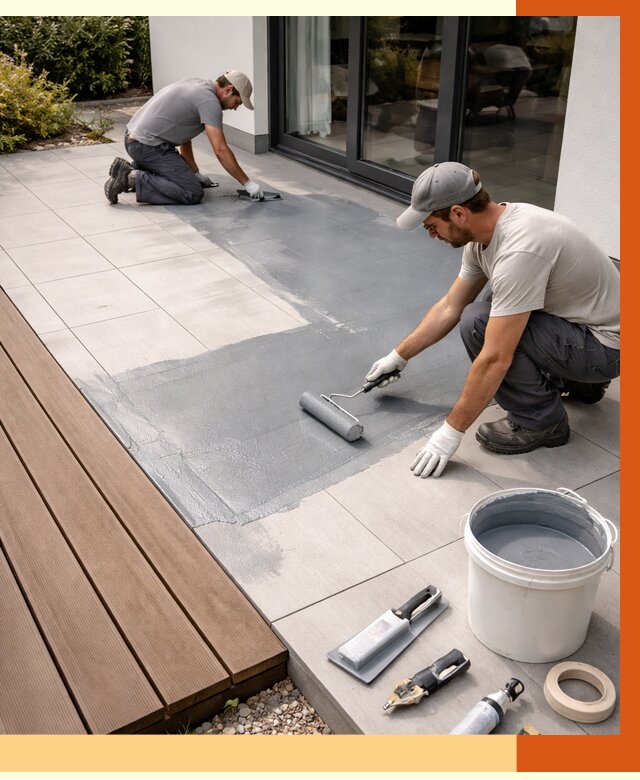 Гидроизоляция террасы в Бердске под ключ от 7809 руб./м² | ТепломастерБрд