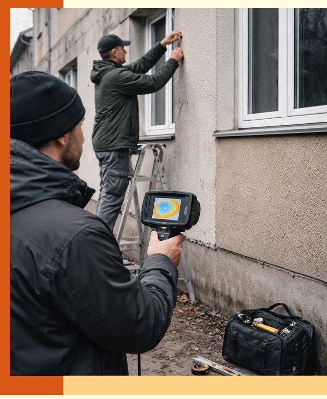 Тепловизионное обследование фасада в Бердске для выявления дефектов