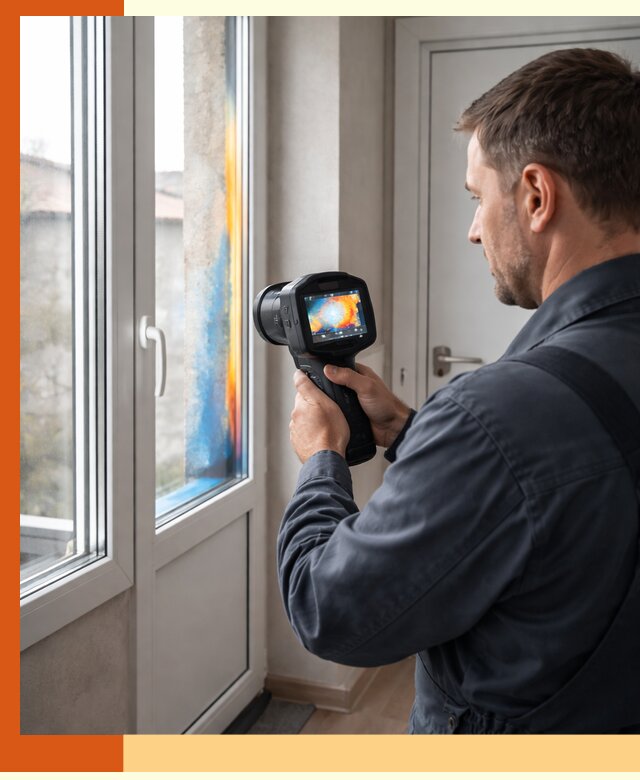 Тепловизионное обследование окон и дверей в Бердске