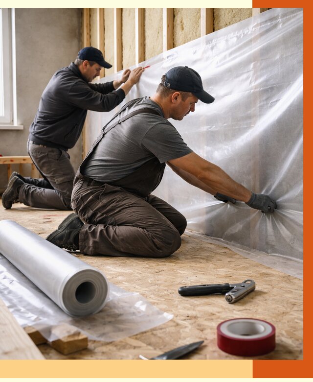 Монтаж пароизоляции в Бердске от 2603 руб. — установка и укладка под ключ | ТепломастерБрд