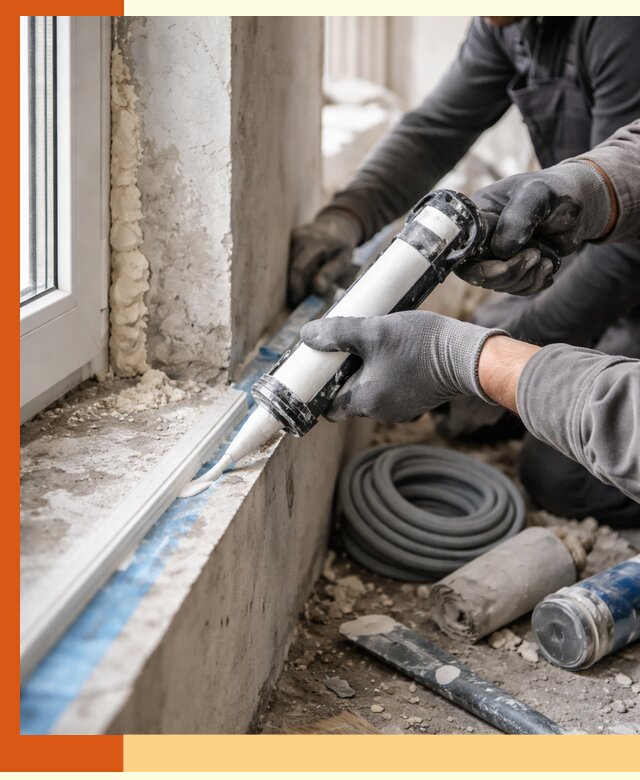 Герметизация стыков и примыканий зданий в Бердске